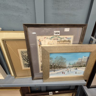 Lot 1434 - A small oil painting and various decorative...