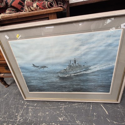 Lot 1440 - A large print  HMS Ivine Hall aircraft carrier.