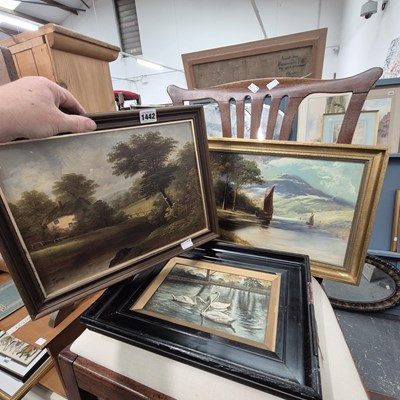 Lot 1442 - Three small oil paintings