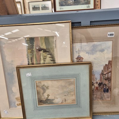 Lot 1450 - Three antique watercolours.