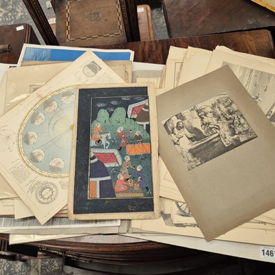 Lot 1461 - A large folio of loose prints and pictures.