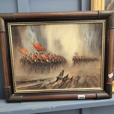 Lot 1466 - John Bampfield. Charging cavalry. oil on canvas.