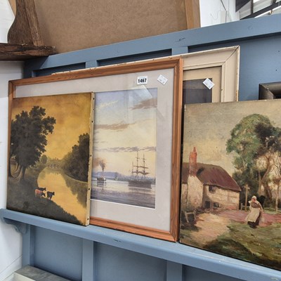 Lot 1467 - Various decorative paintings and prints.