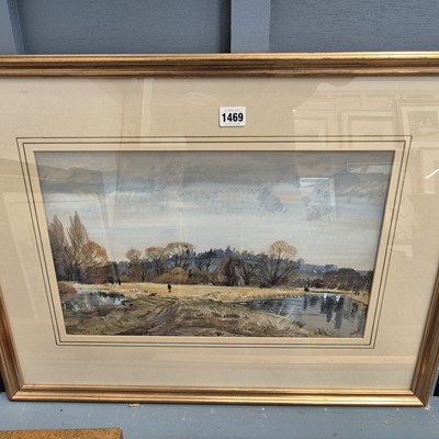 Lot 1469 - John Doyle. Lakeside path. watercolour.