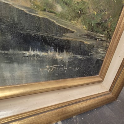 Lot 1480 - A large signed oil on canvas. continental...
