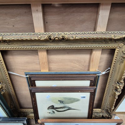 Lot 1490 - Two picture frames and three prints.
