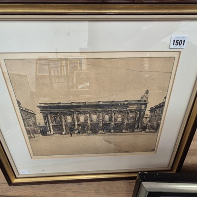 Lot 1501 - A 19th-century print of academics and one other.