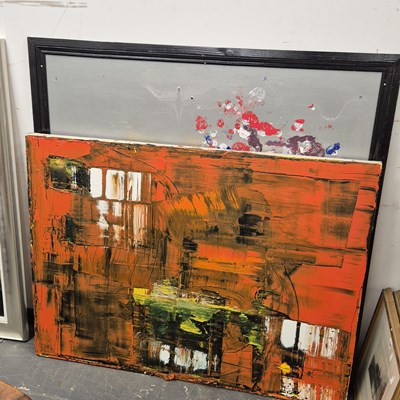 Lot 1507 - Two large abstract oil paintings