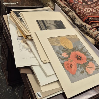 Lot 1508 - A large folio of paintings and prints