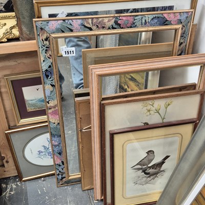 Lot 1511 - Various mirrors and prints.