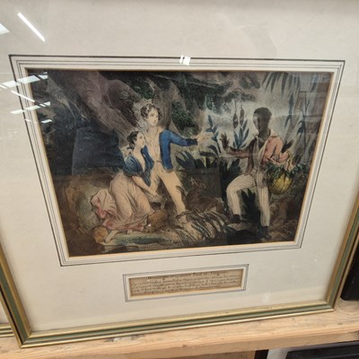 Lot 1523 - Two floral colour etchings, three 19th century...