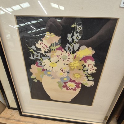 Lot 1523 - Two floral colour etchings, three 19th century...
