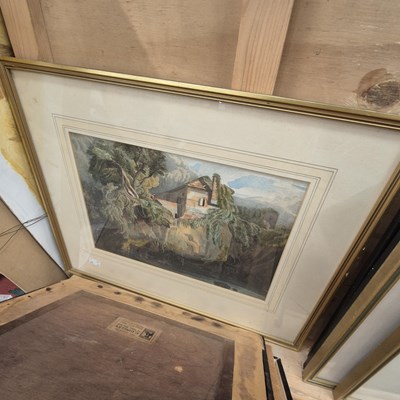 Lot 1523 - Two floral colour etchings, three 19th century...