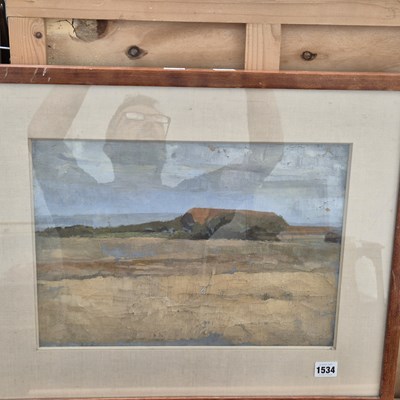 Lot 1534 - Oil on canvas. desert landscape.