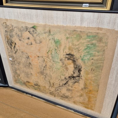 Lot 1563 - A set of four large-scale Eastern mixed-media...