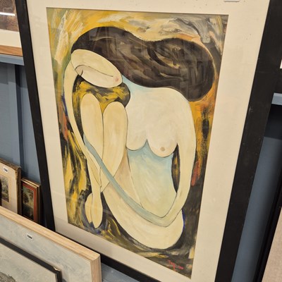 Lot 1565 - 20th century eastern school, seated nude study,...