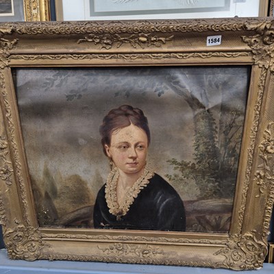 Lot 1584 - A 19th-century oil on canvas, a portrait of a...