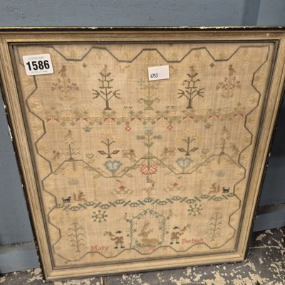 Lot 1586 - An 18th-century sampler by Mary Derbigh, 1792.