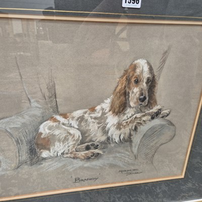 Lot 1596 - A pastel portrait study of a spaniel by...