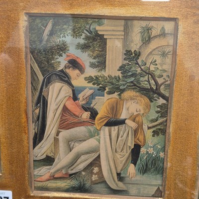 Lot 1597 - A framed group of five prints depicting...