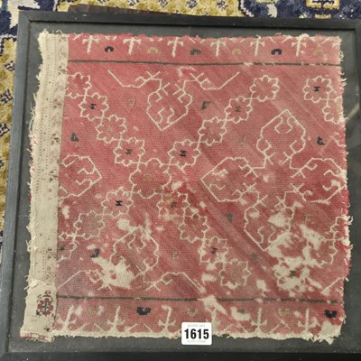 Lot 1615 - An early eastern textile fragment and a...
