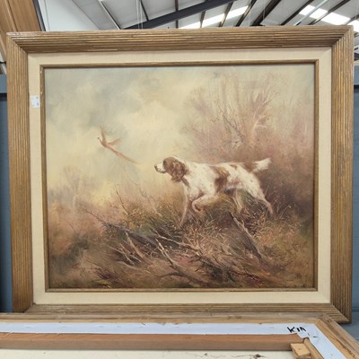 Lot 1618 - A pair of oil on canvas studies of sporting...