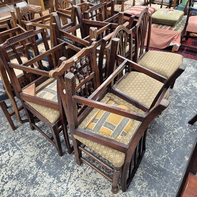 Lot 100 - A group of various 19th century dining chairs.