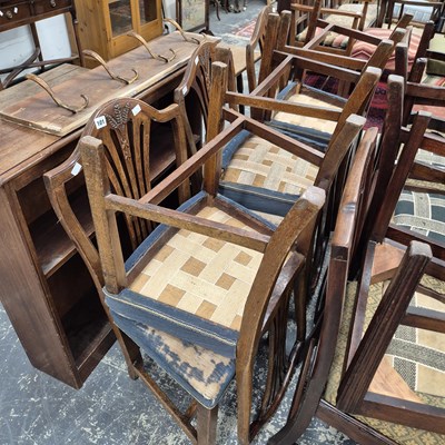 Lot 101 - A set of six Georgian dining chairs with...