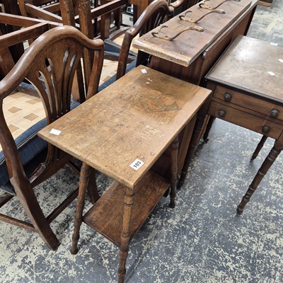 Lot 103 - An occasional table, coat hooks and a small...
