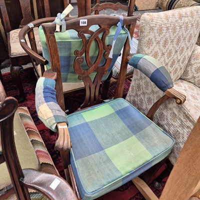 Lot 108 - A Geogian mahogany armchair.