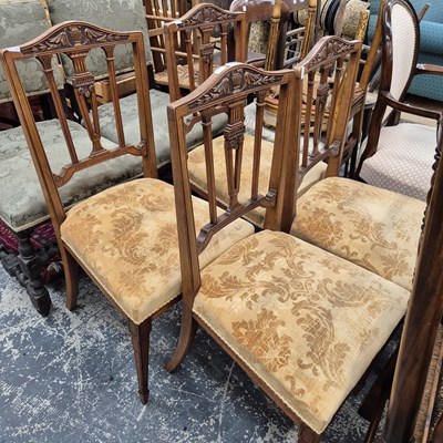 Lot 109 - A set of four Edwardian salon side chairs, and...