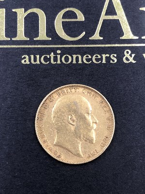 Lot 597 - A 1903 22ct gold full sovereign coin.