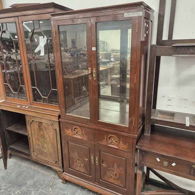 Lot 132 - A hardwood glazed display cabinet. 82 x 41 x...