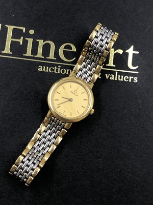 Lot 601 - Omega wristwatch. A lady's bi-metal quartz...
