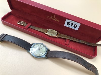 Lot 610 - A vintage Jaeger-LeCoultre wrist watch and an...