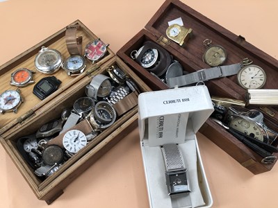 Lot 560 - Watches, pocket watches, lighters, and a small...