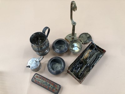 Lot 494 - A hallmarked silver small vase, and a drum...
