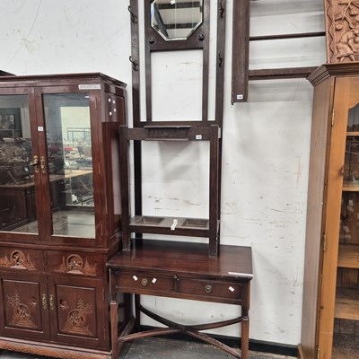 Lot 133 - A mahogany two-drawer side table and a small...
