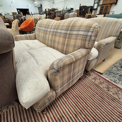 Lot 153 - Two similar Howard style deep seat sofas.