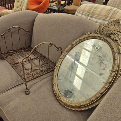 Lot 155 - An antique gilt framed mirror and a folding...