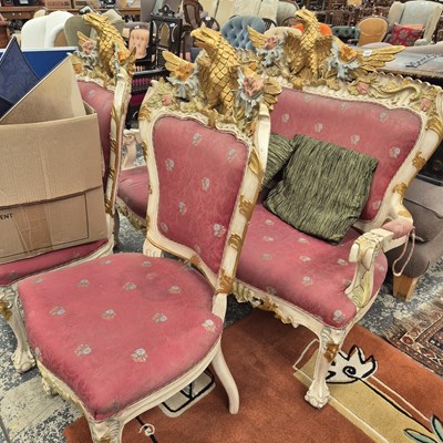 Lot 157 - A decorative continental carved and painted...