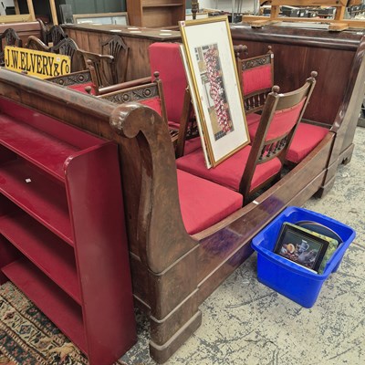 Lot 167 - An antique sleigh bed. 202 x 111 x 107 cm high.