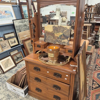 Lot 182 - An american walnut dressing chest with triple...