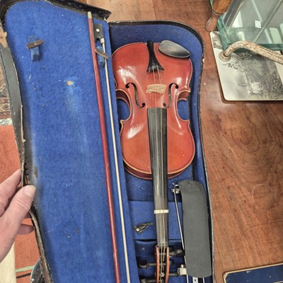 Lot 192 - A vintage violin and bow