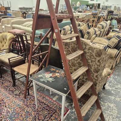 Lot 204 - Vintage tall scullery steps.