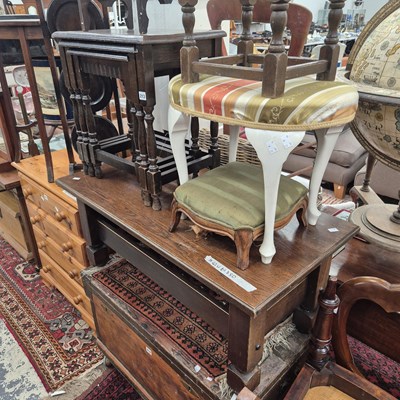 Lot 213 - A nest of oak table and various occasional...