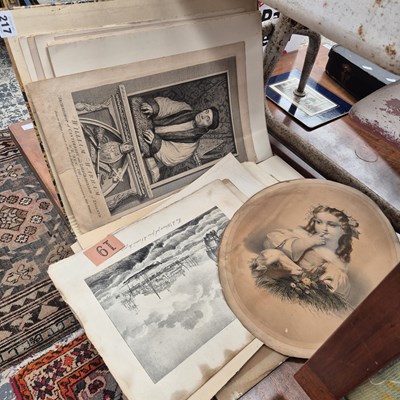 Lot 217 - A folio of antique engravings and other prints.