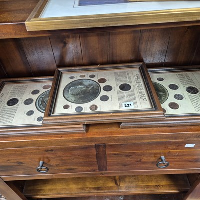 Lot 221 - Three framed coin sets.