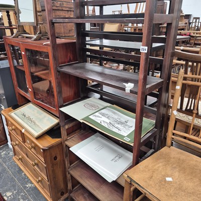 Lot 224 - Two foldaway bookshelves. H 92 W 70 D 27cms