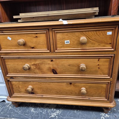 Lot 226 - A pine chest of 2 short and two long drawers